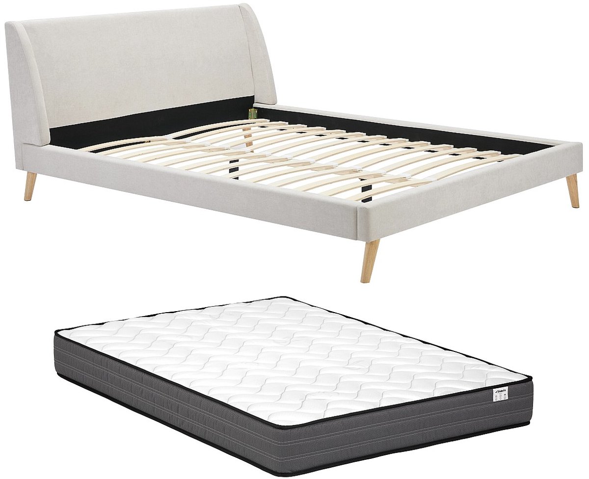 Vente-unique Bedframe stof beige 180 x 200 cm BENEDICTE