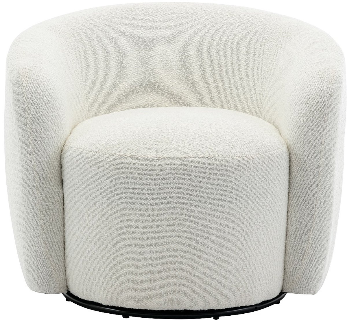 Vente-unique Draaibare fauteuil van witte boucléstof - VEREIDE