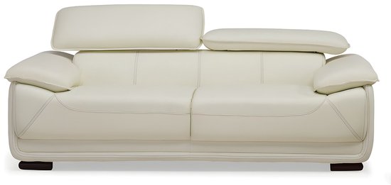 Canapé cuir 2 places MACELO - Blanc ivoire L 170 cm x H 95 cm x P 97 cm