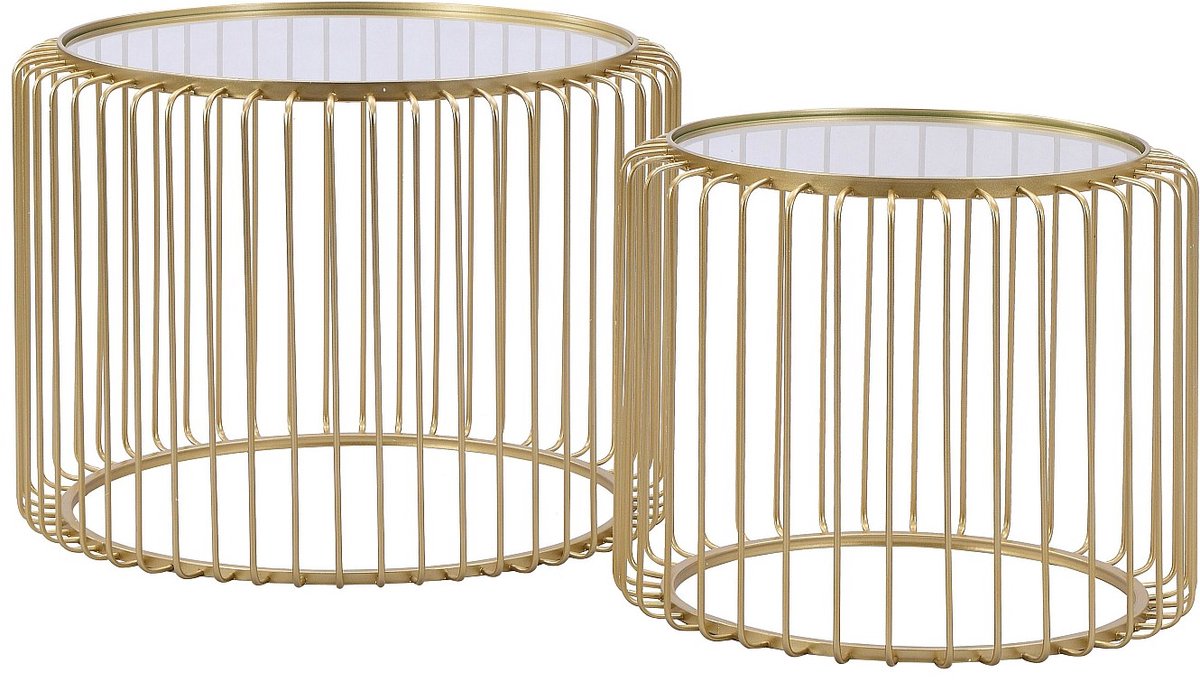 Vente-unique Salontafels van metaal en glas - Goud - FERIDA Goudkleurig