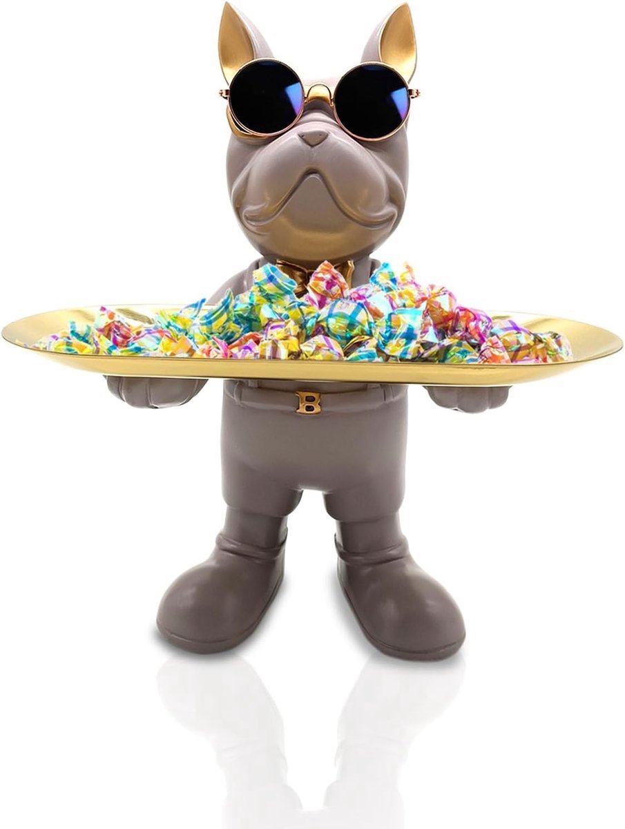 Stunq® Retro Bulldog Sculptuur met Inwerpruimte - Stijlvol en Functioneel Decor