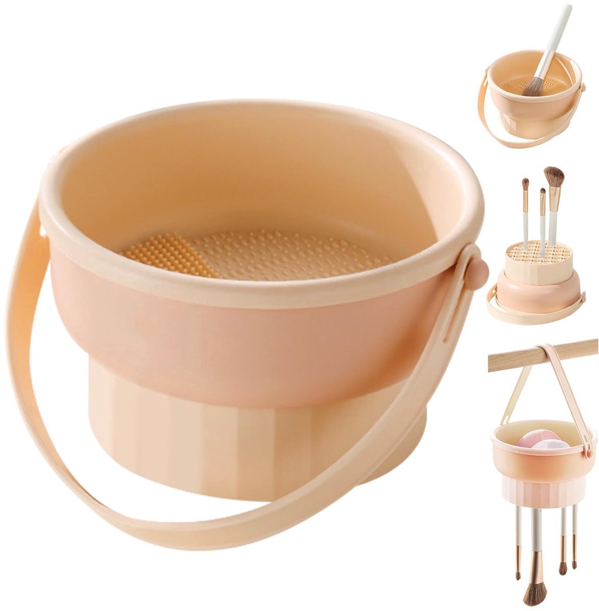 Stunq® Silicone Make-up Borstelhouder met Reinigingspad - 3-in-1 Functional Design