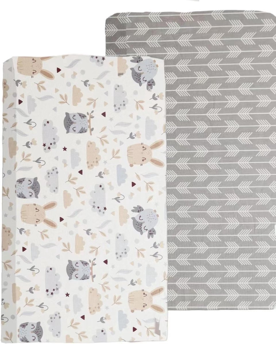 Stunq® Natuurlijke Katoen Baby Voering Set - 2 Stuks, 60 x 120 cm - Zacht en Ventilerend