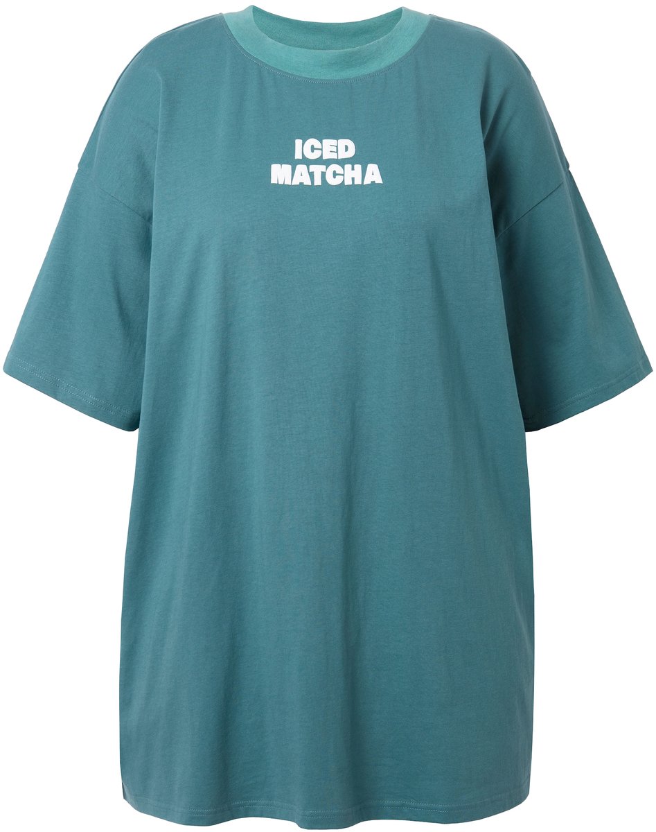 Studio Untold - Dames - T-shirt oversized 3D-statement - Lichtpetrol - Maat 46+