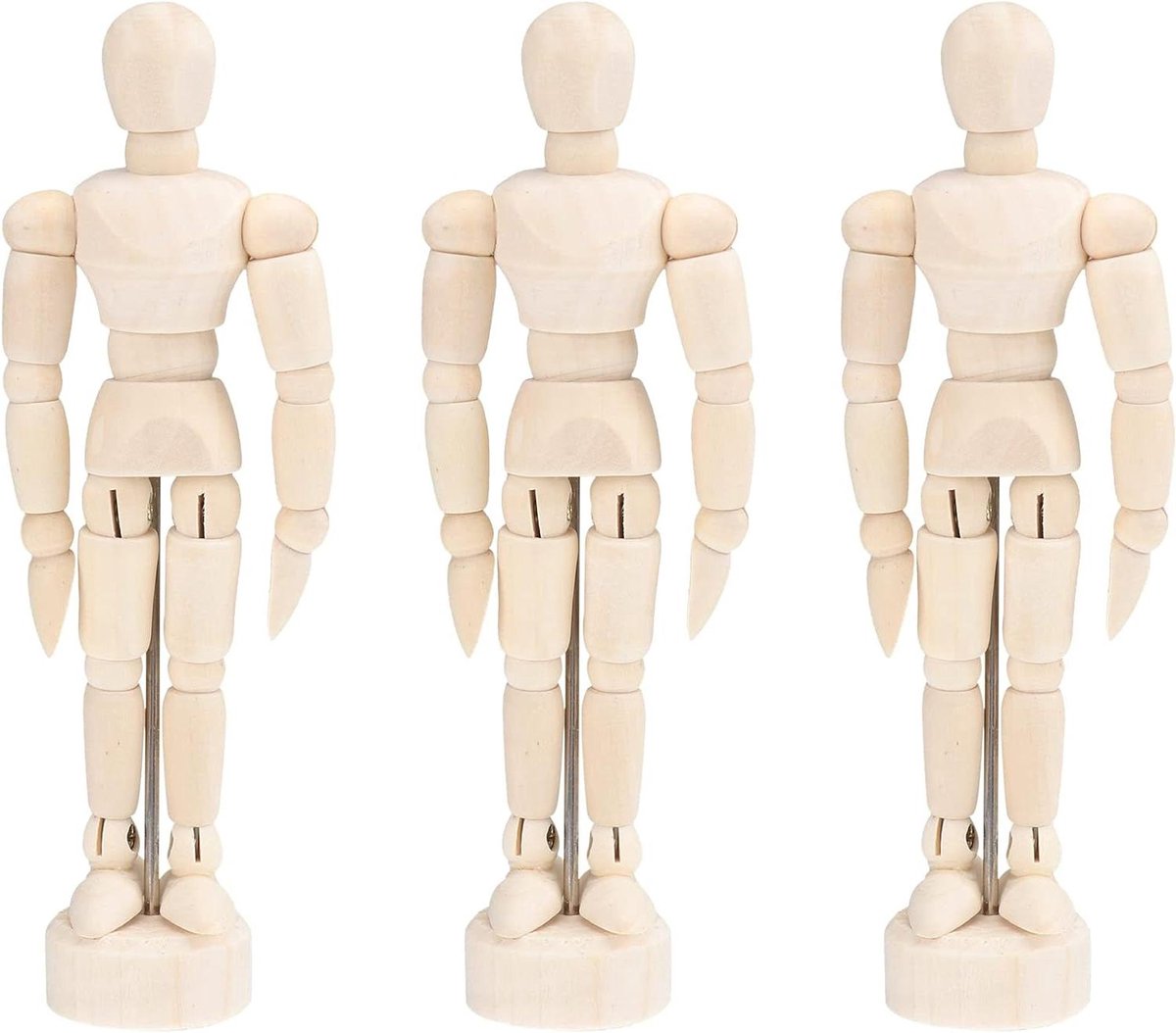 Cosensi - Houten pop tekenen 3 stuks | Mannequin kunst tekenen 4,5 inch | Kunstenaarspop voor schetsen en decoratie