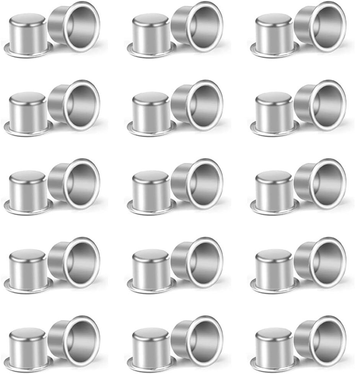 Cosensi - Creatieve kaarsenhouders - Druppelvangers - Aluminium kandelaar - Kaarsenbekers - DIY kaarsen maken - Thuis - Bruiloft - Feest - Dinerdecoratie - Zilver - 30 stuks