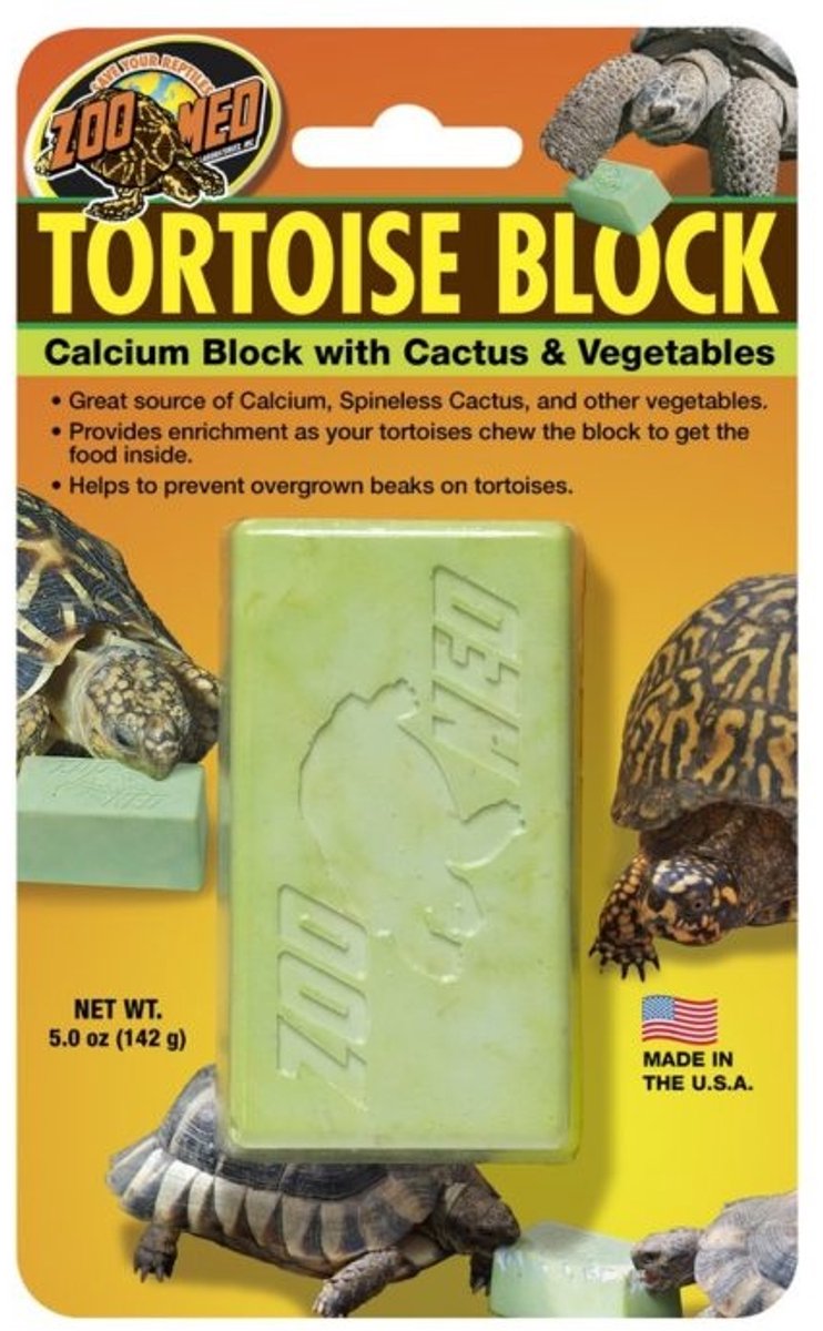 Zoo Med Schildpadblok met cactus en groentes | calciumblok voor landschildpadden en doosschildpadden