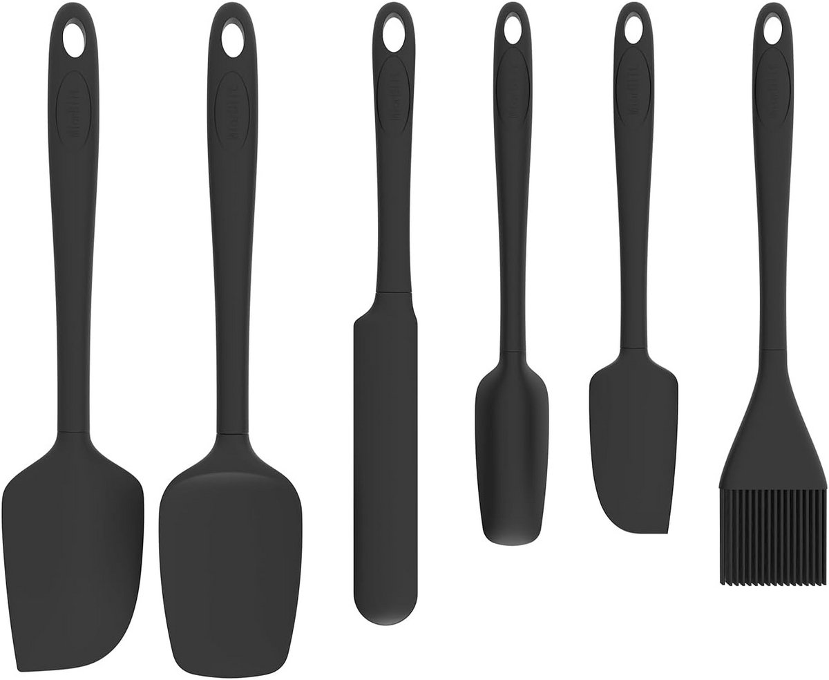 Set van 6 Siliconen Spatels - Hittebestendig Keukengerei voor Bakken en Koken