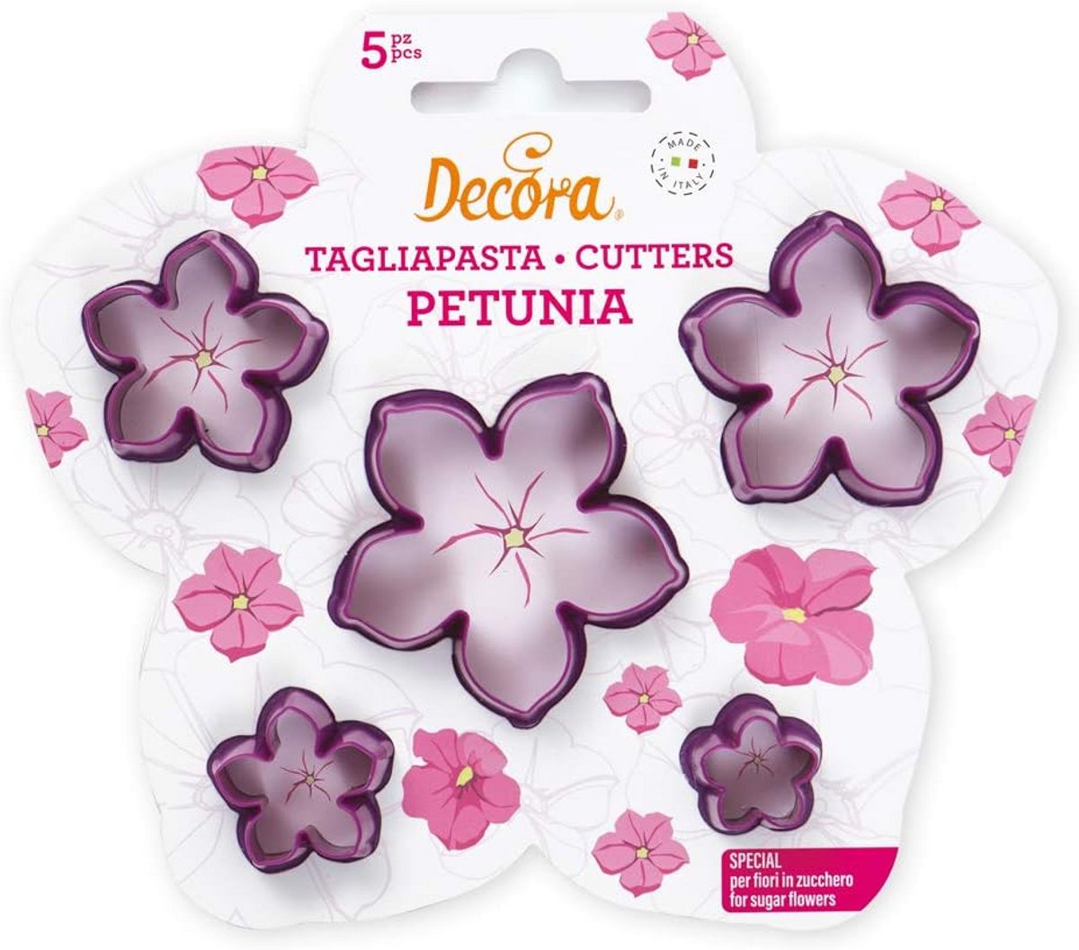 Uitsteekset Bloem Petunia - 5-delige Bakvormpjes Set