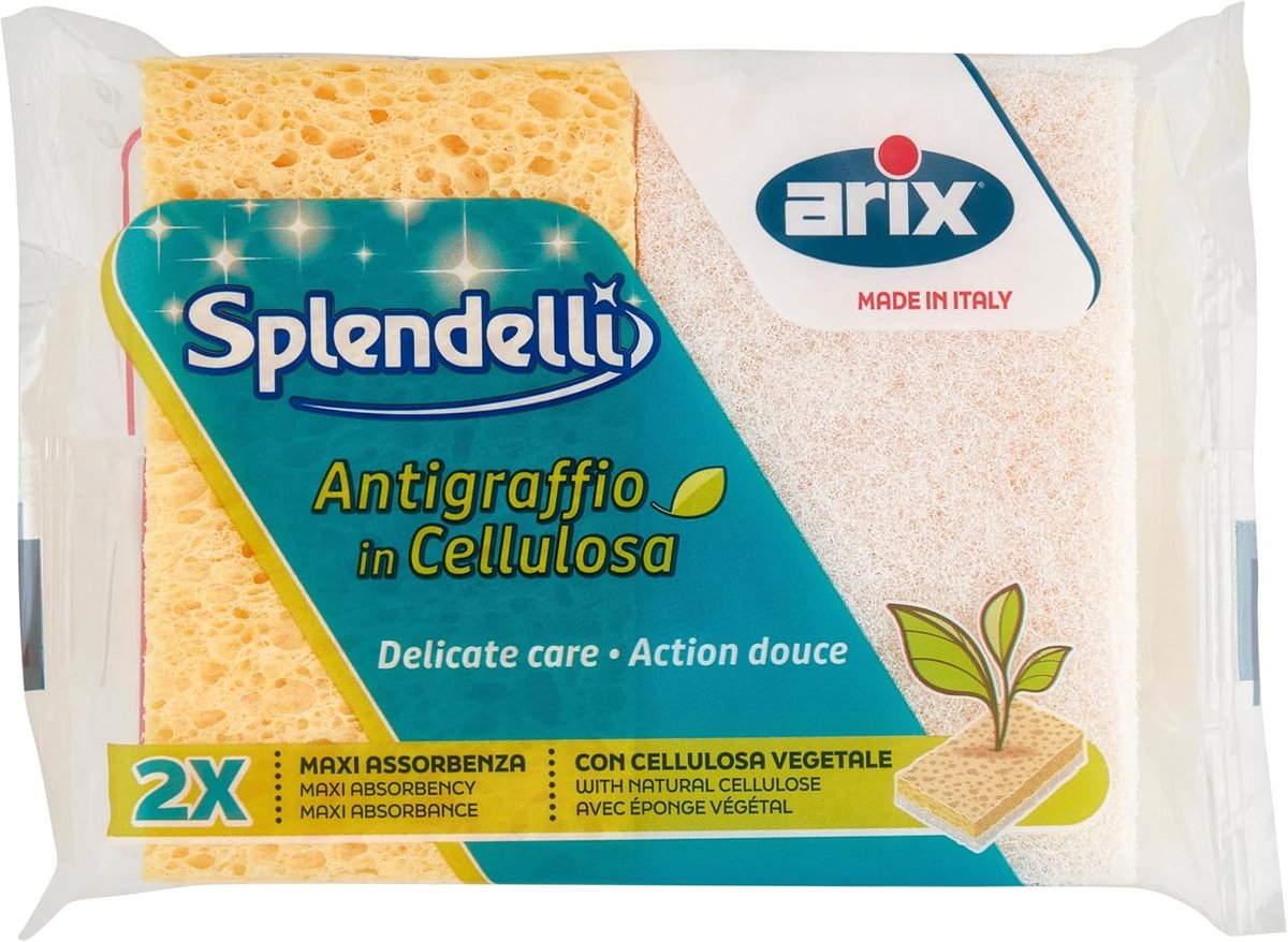 2 Stuks Cellulose Sponzen Natuurlijk Auto Reiniging - ARIX ART.504