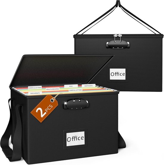 Set van 4 A4 opbergboxen: 31 x 21,5 x 2 cm plastic
