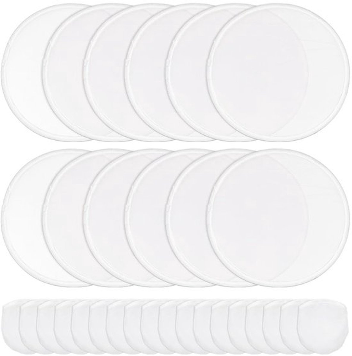 30 Stuks Opvouwbare Vliegende Schijfventilatoren - Witte Nylon Rand - 21 cm Met Tas voor Feestgunsten