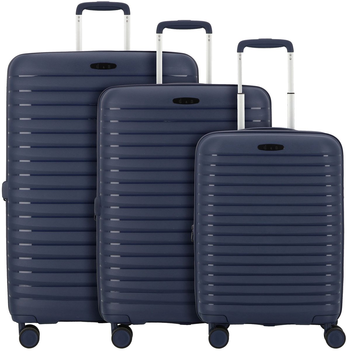 d & n Travel Line 4500 4 wielen Kofferset 3-delig met uitbreidingsplooi - Harde bagage - TSA slot - darkblue