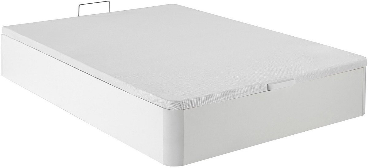 Vente-unique Set 140 x 190 cm bedbodem met opbergruimte wit + matras met pocketveren en traagschuim dikte 24 cm - ILLUSION van YSMÉE