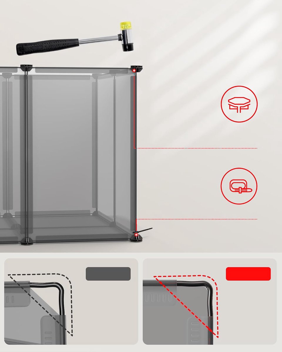 Hoppa! - Buitenverblijf - Met Bodemplaten en Box - 125 x 63 x 42 cm - Grijs thumbnail 8