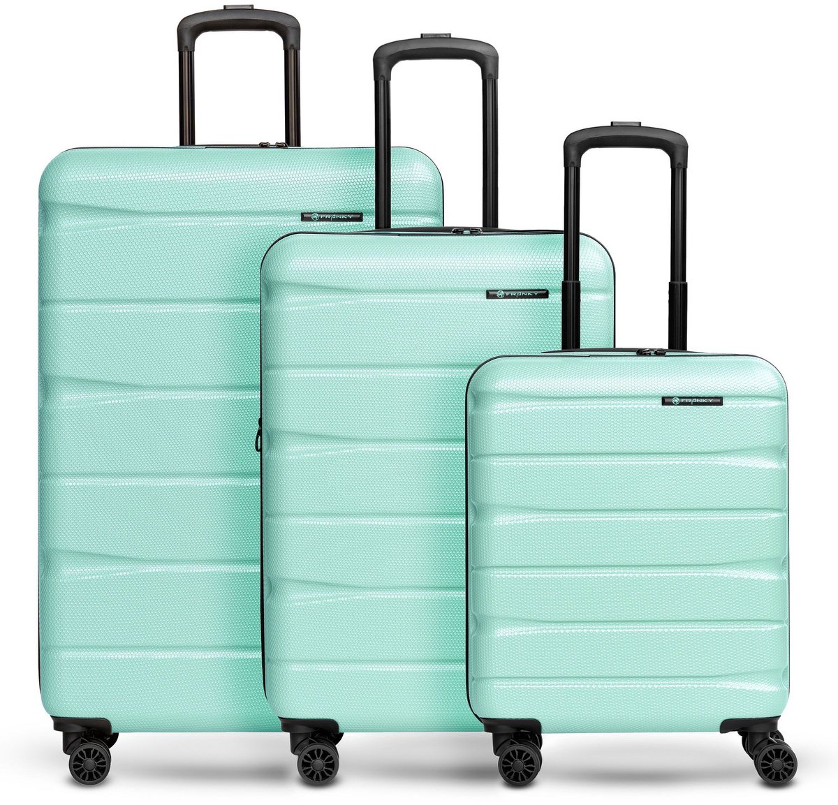 Franky Munich 4.0 4 wielen Kofferset 3-delig met uitbreidingsplooi - Harde bagage - TSA slot - mint shiny