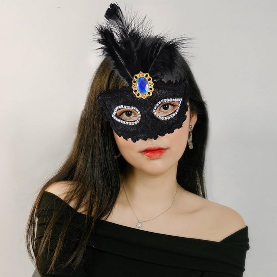Venetiaans masker Jolly Joker (zwart/rood