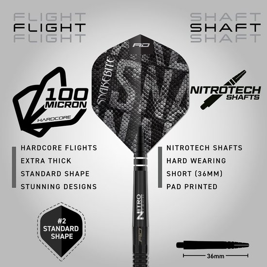 Red Dragon Peter Wright Black Mamba 90% - Soft Tip Dartpijlen van Red Dragon — afbeelding 2