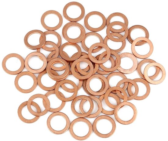 Ringen, 10 stuks Koperen Ring Platte Afdichting Pakking Ring for Auto 10x15x1.5mm (Size : 12 * 17 * 1.5mm