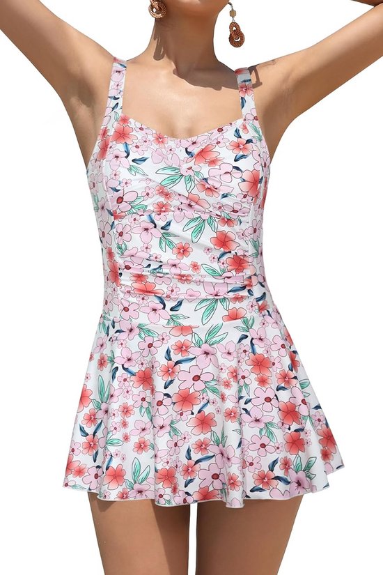 CUPSHE Tankini voor dames, V-hals, golvende rand, mesh, buikweg, plooien, halfhoge taille, badmode, tweedelig badpak, zwempak, zwart, XS