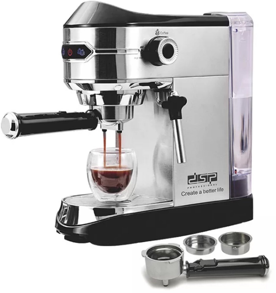 Dsp Ka3065 Semi-automatische Espressomachine - 15 Bar - 1.0l Waterreservoir