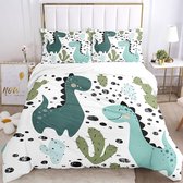 Dinosaurus beddengoed - speelse decoratie - 1 stuk - polyester - 220x240cm