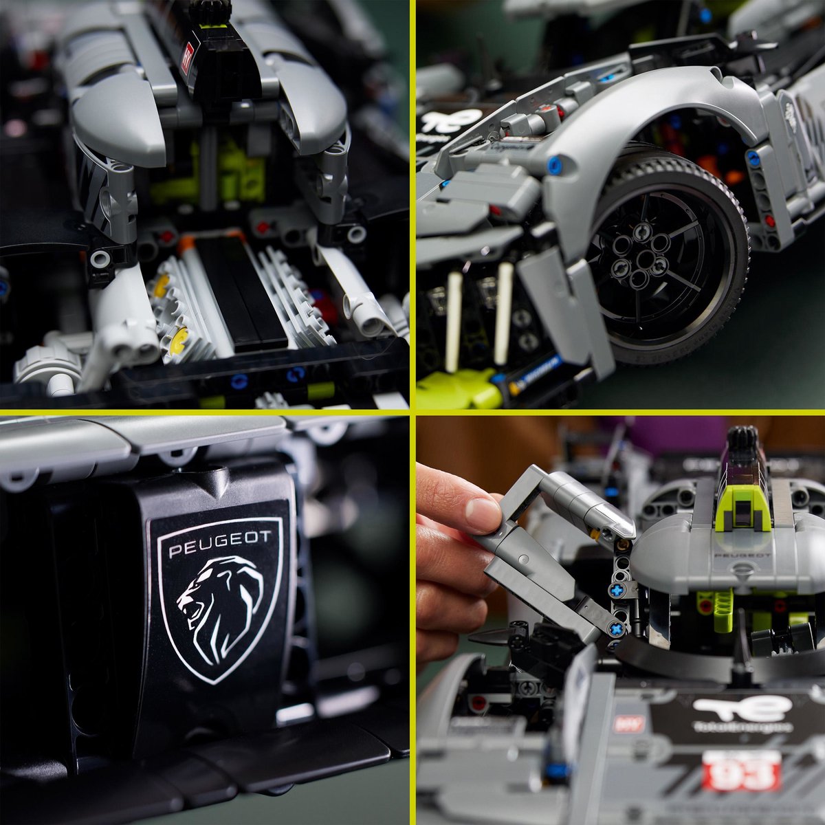 LEGO Technic PEUGEOT 9X8 24H Le Mans Hybrid Hypercar Modelauto Bouwpakket voor Volwassenen - 42156 – foto 8