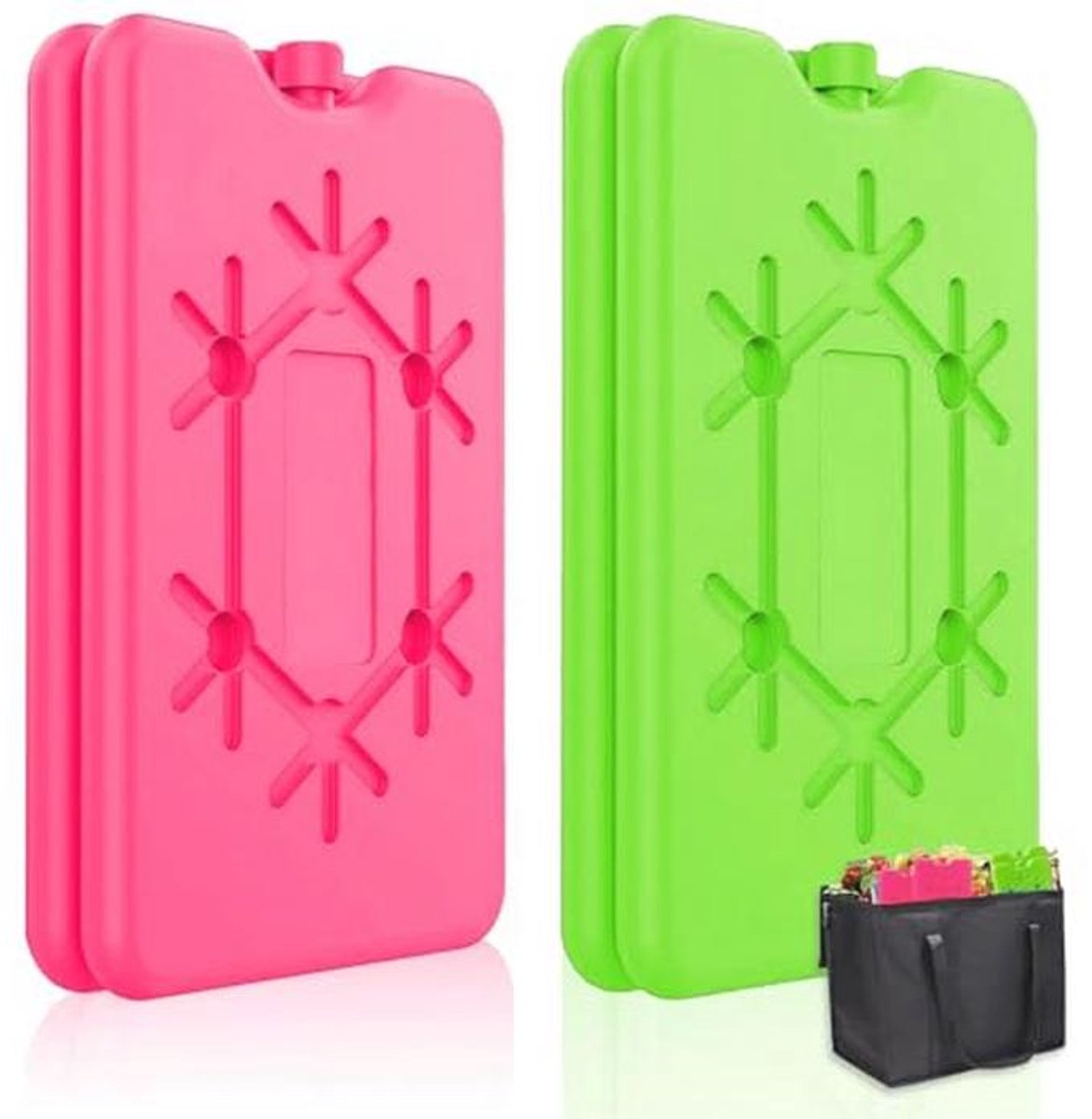 Set van 4 herbruikbare koelaccu's - 200 ml, platte koelaccu's voor koeltas, lunchbox, en koelbox