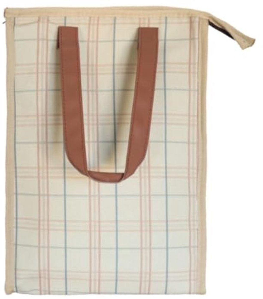 Stijlvolle thermotas voor levensmiddelen - compacte draagbare koeltas (12 liter, beige)