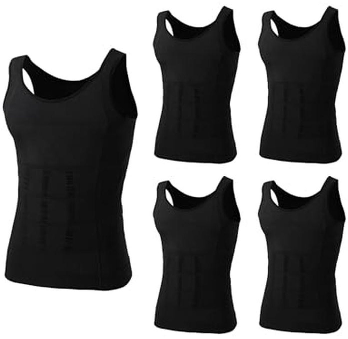 Afslankende Body Shaper Compressie Shirt 5 Pack - Mannen Sculpting Vest