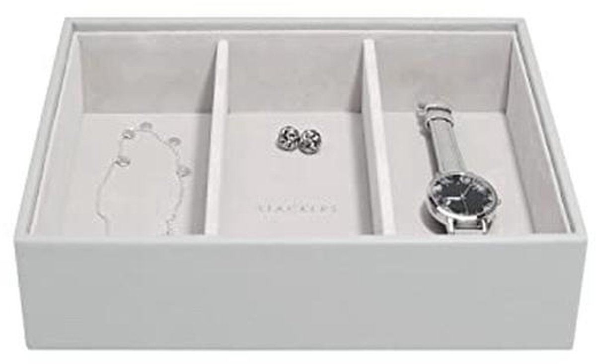 Middelgrote grijze juwelendoos voor horloges en accessoires