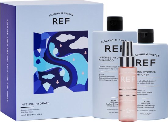 REF Stockholm - Intense Hydrate Giftbox 'The Siren' - Intense Hydrate Shampoo + Intense Hydrate Conditioner + Shine Elixir - Ideale haarverzorging geschenkset - Cadeau tip!