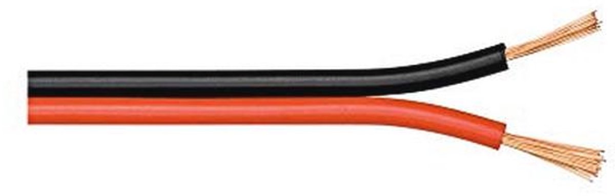 Luidsprekerkabel 2 x 2,5 mm² Audiokabel Per Meter Voor Hifi-Systemen, Subwoofers en Ontvangers - Rood Zwart - 10 meter