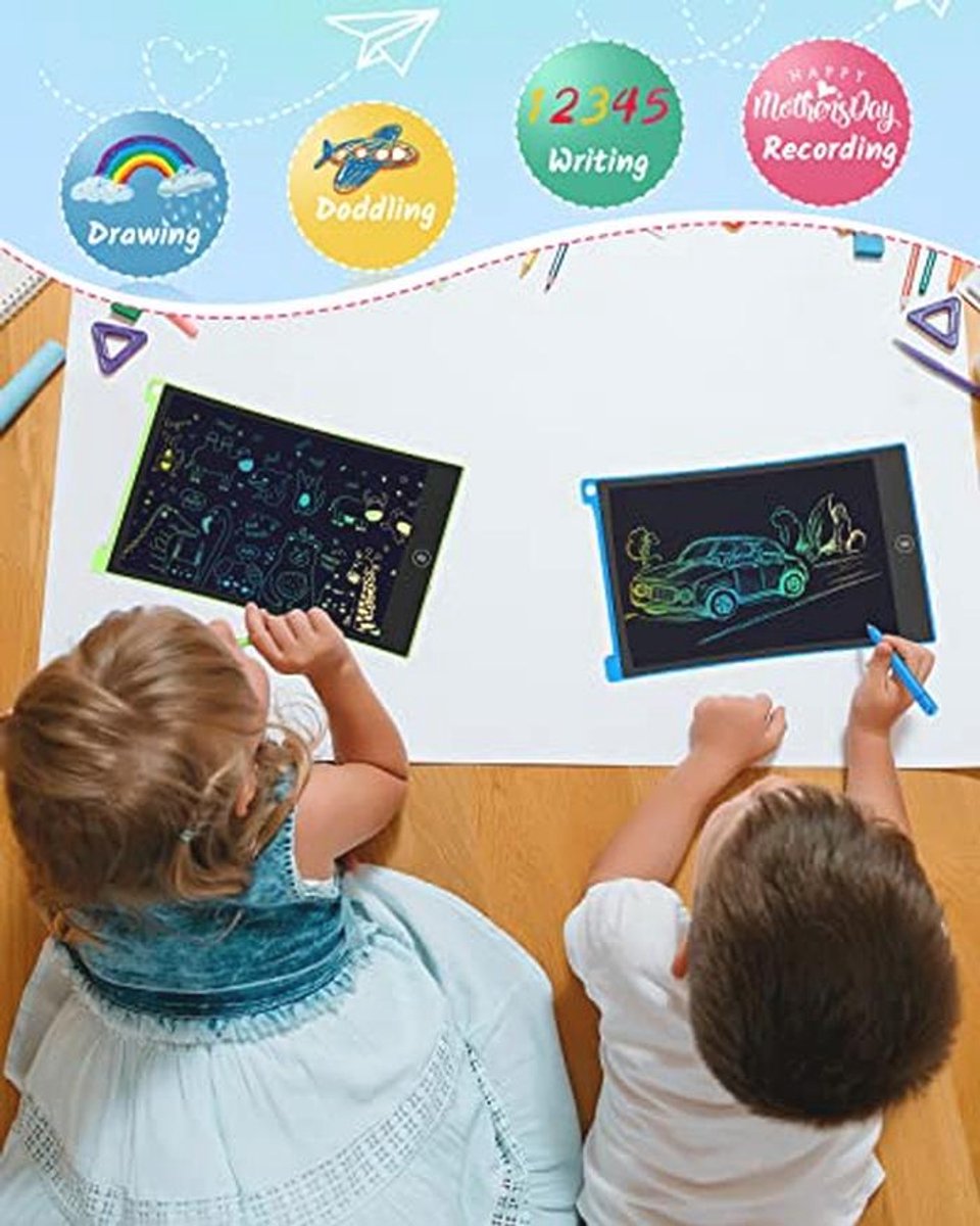 LCD schrijfbord set van 2, 8,5 inch tablet voor kinderen en volwassenen, herbruikbaar en uitwisbaar schrijfblok — cadeau in Gadgets - foto 5