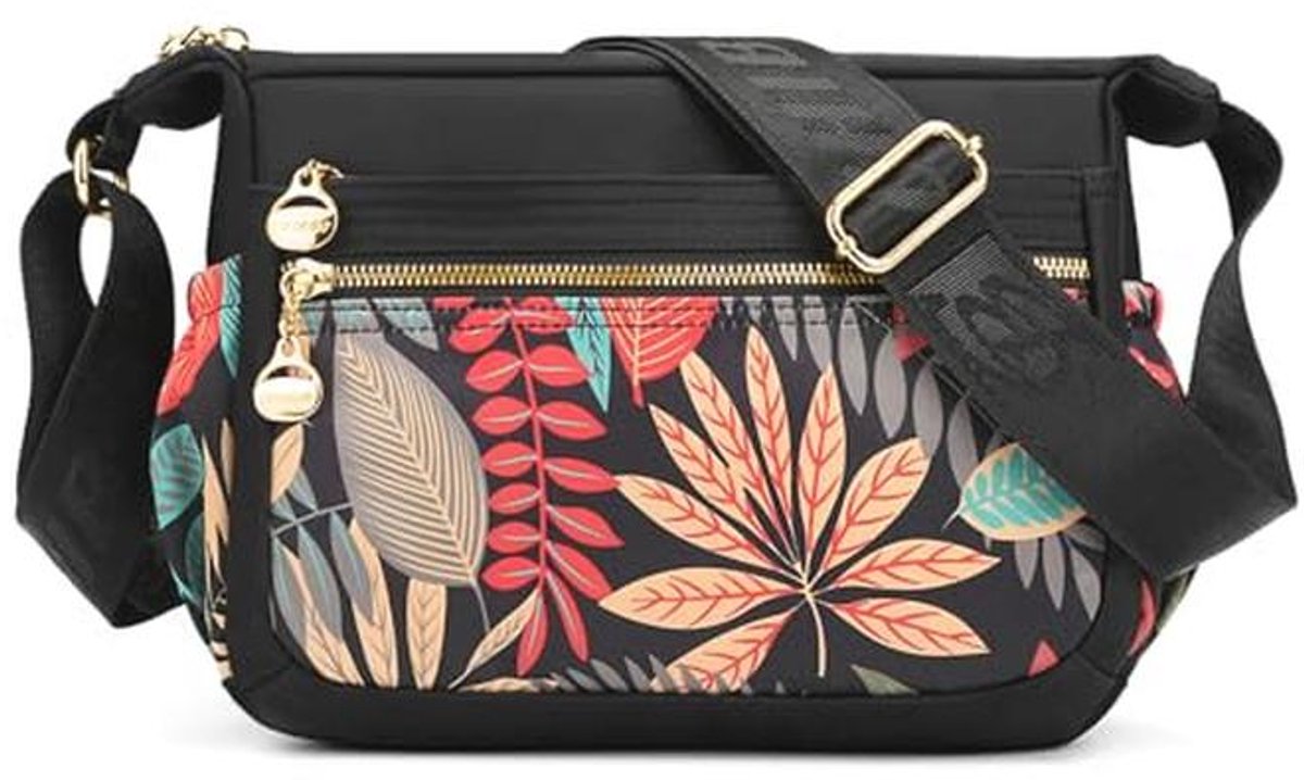 Grote Kleurrijke Schoudertas Dames | Lichtgewicht Nylon Crossbody Handtas met Meerdere Zakken