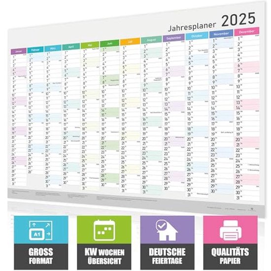 Fel gekleurde kaders | Jaarkalender A4