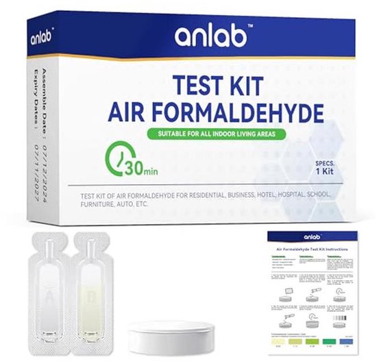 DIY-testkit voor luchtkwaliteit – Controleer Formaldehyde (HCHO) in Huizen, Scholen, en Auto's (Pack van 3)