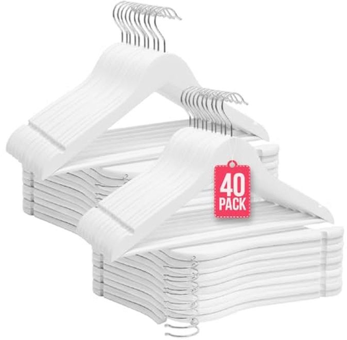 Set van 40 premium houten kleerhangers met draaibare haak voor kast en kleedkamer