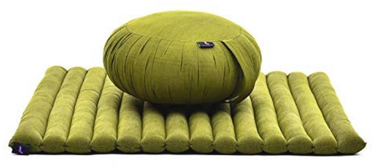 Meditatiekussenset met Zafu en Rolbare Zabuton - Duurzaam en Handgemaakt