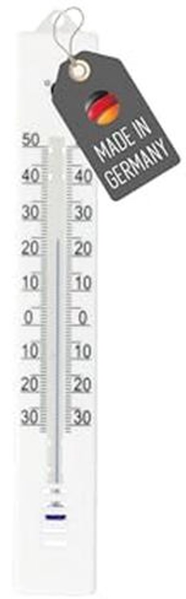 Tuinthermometer voor Binnen en Buiten -30 °C tot +50 °C, Analoog Weerbestendig, 17 cm, Wit