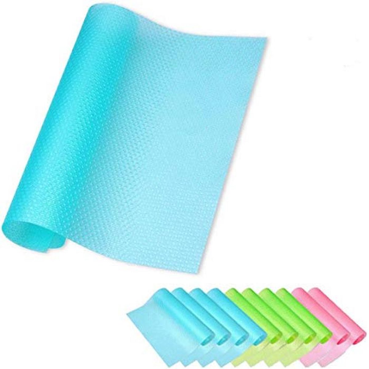 Koelkastmatten set van 10 - Antislip, Wasbaar, Siliconen, 45 x 29 cm, Perfect voor Groenten en Fruit