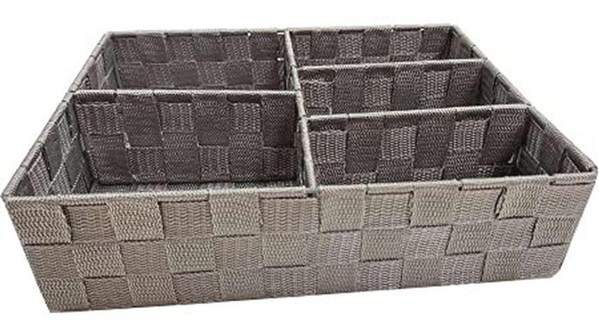 Partition tray with 5 holes - dark grey