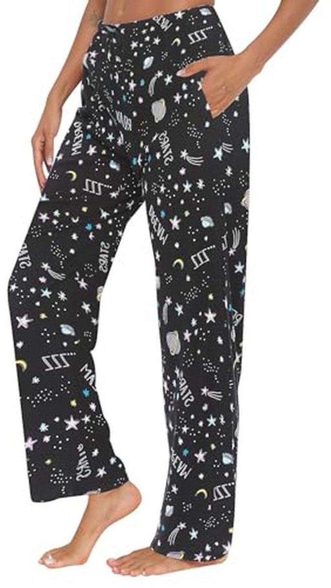 Lange Dames Pyjamabroek met Zakken en Trekkoorden - Comfortabele Loungebroeken