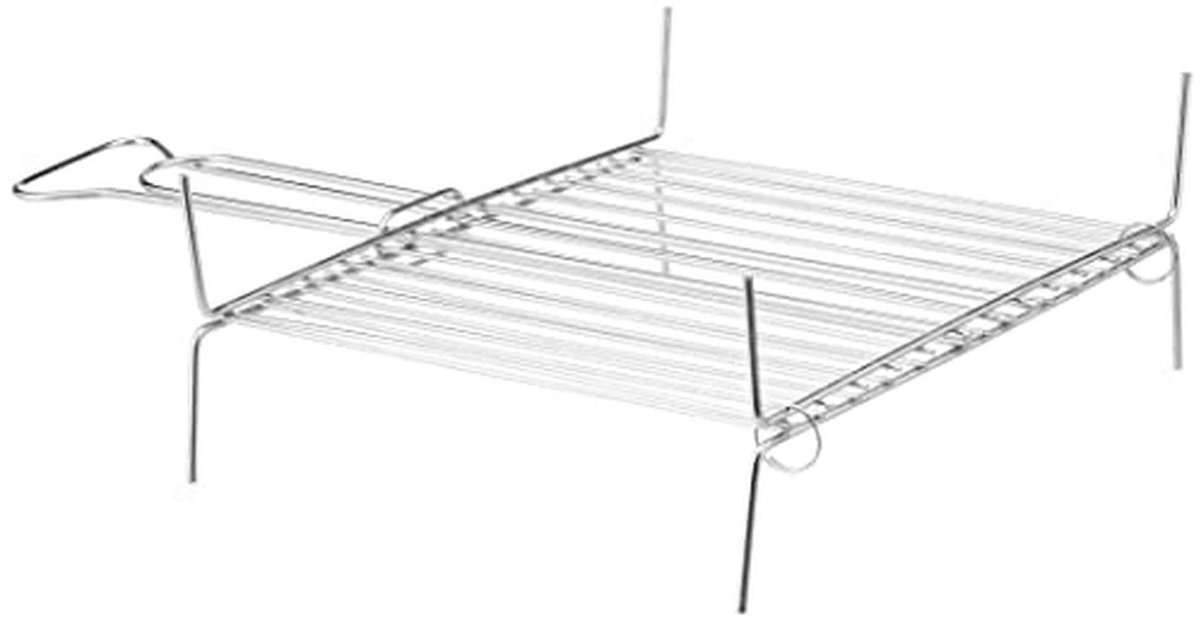 Grillrooster met 13 verticale stangen en schelp van staal 25x30 cm