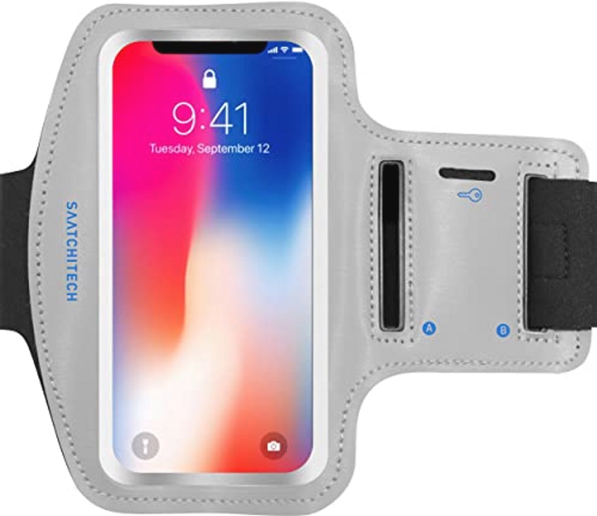 Grijze sportarmband voor smartphones tot 5,5 inch