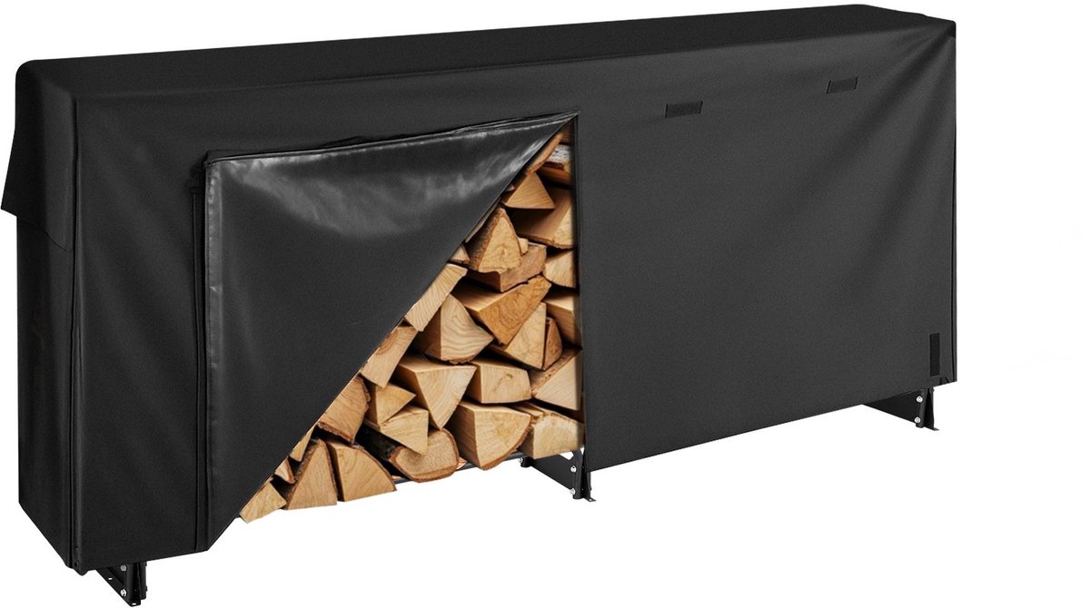 Brandhoutrek - Metalen Houtopslagrek - 257 x 36 x 117 cm - Draagvermogen 300 kg - Stapelhulp - Voor Veranda, Terras en Tuin