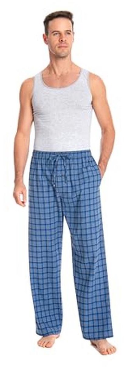 Comfortabele 100% Katoenen Flanellen Pyjama voor Heren met Zakken