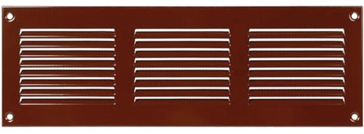 Ventilatierooster 30 x 10 cm - Bruin metalen luchtteruglooprooster met ongediertebescherming
