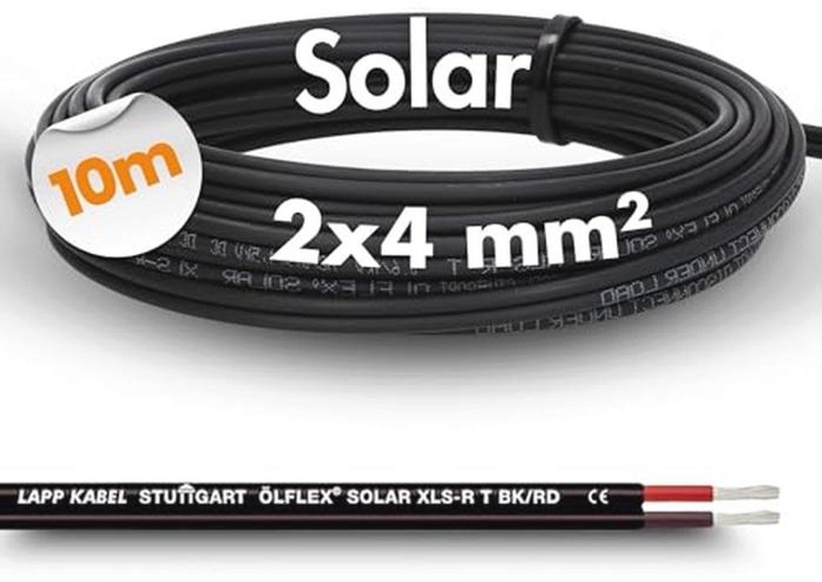 Zonnecable 10 meter 2x4mm²