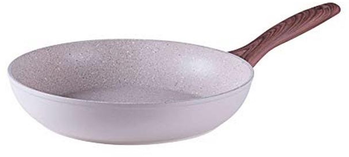 Koekenpan Aluminium 28 cm met Kopper en Zilver Afwerking